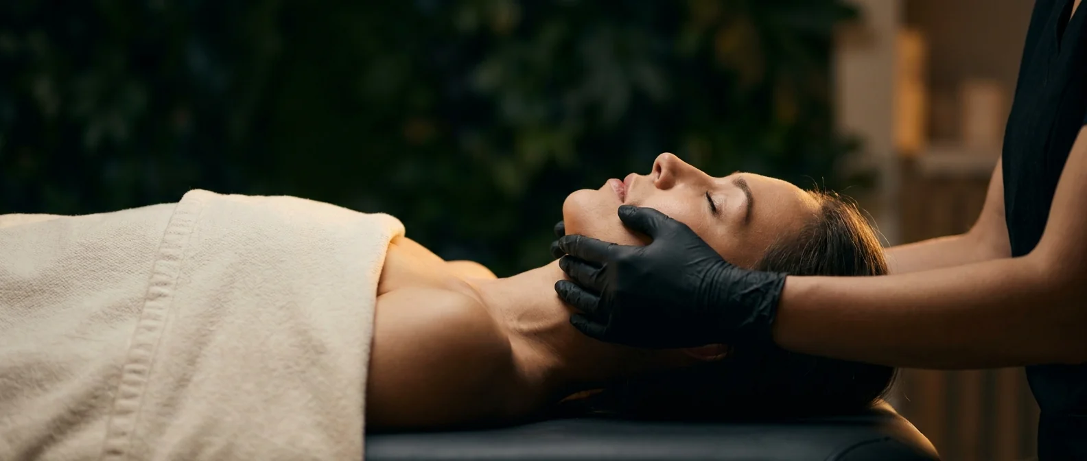 Hands-on facial work in progress at Altru Radiance in Murray, Utah